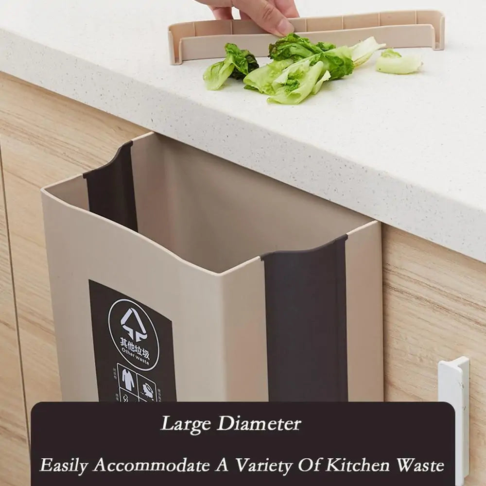 Door Hanging Folding Trash Bin